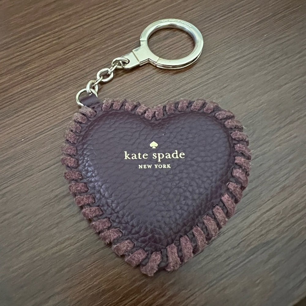 Kate Spade Burgundy Heart Bag Charm & Keychain